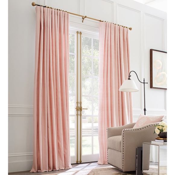 Pottery Barn Other - Pottery Barn Dupioni Silk Rod Pocket Curtain Soft Rose 2 panels 50x84 NEW